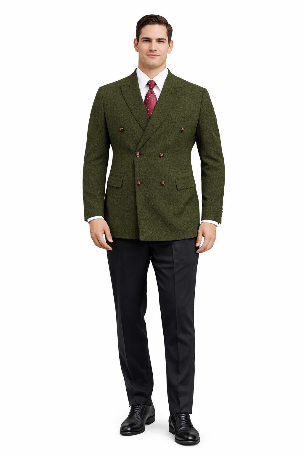 Mens Dark Green Winter Blazer - Hunter Sport Coat jacket Modern Fit 2 Buttons Style Notch - 36 Short