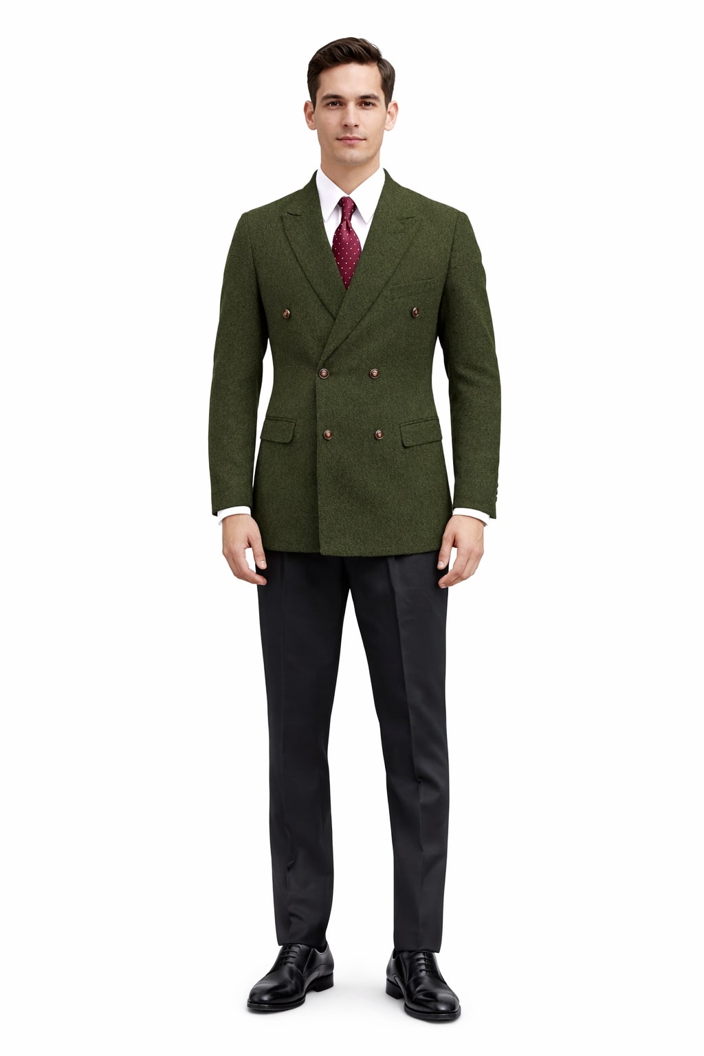Mens Dark Green Winter Blazer - Hunter Sport Coat jacket Modern Fit 2 Buttons Style Notch - 36 Short