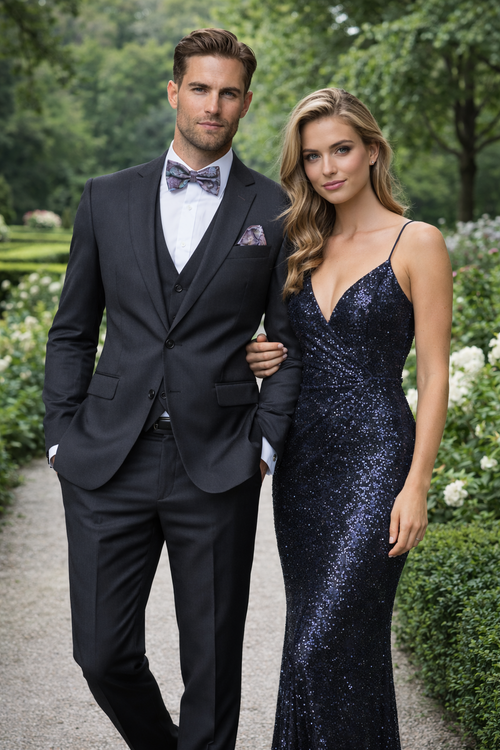Men's Dark Grey Slim Fit Three Piece Suit-New Designer Collection