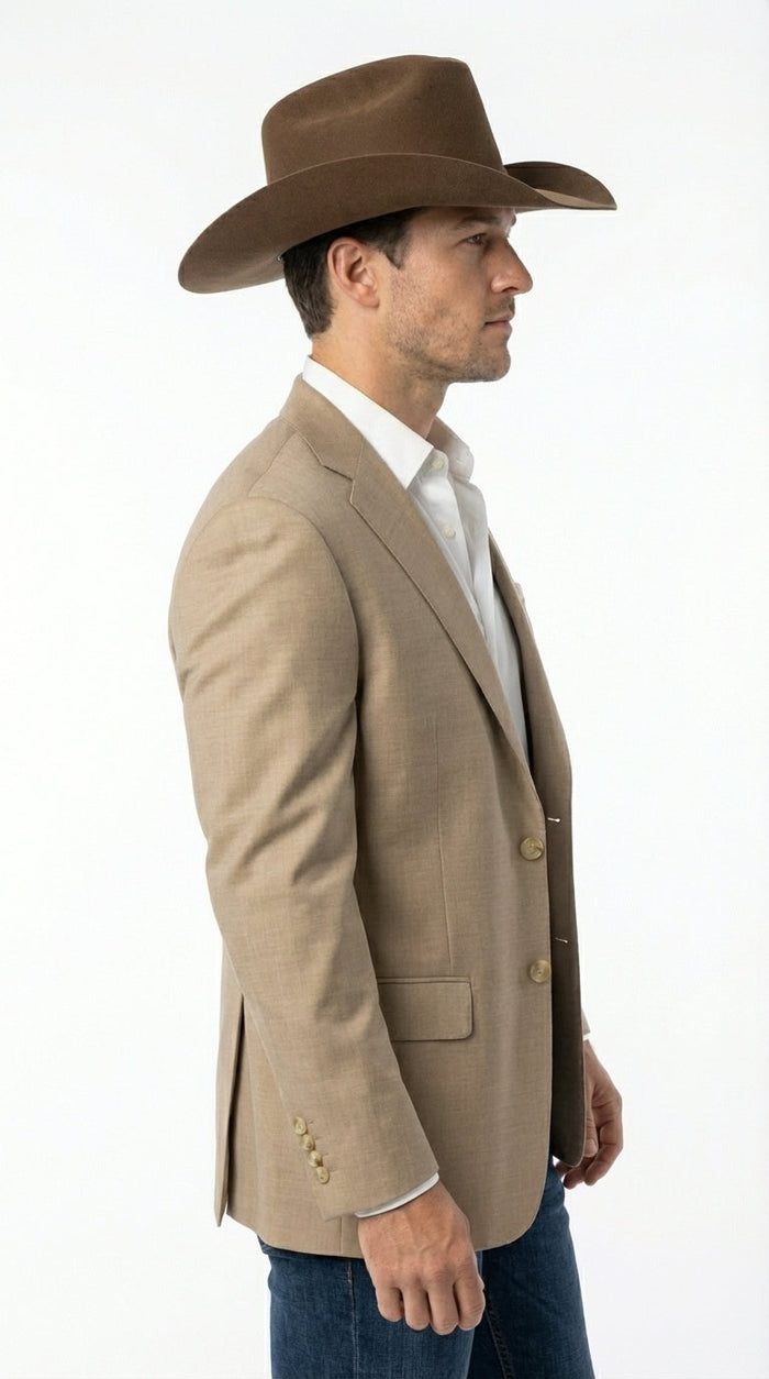 Mens Dark Tan Cowboy Western Blazer – Classic Western Style Sport Coat Casual Formal Jacket for Business Wedding Modern Fit