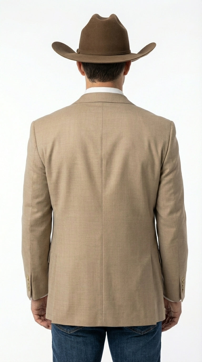 Mens Dark Tan Cowboy Western Blazer – Classic Western Style Sport Coat Casual Formal Jacket for Business Wedding Modern Fit - 36 Short