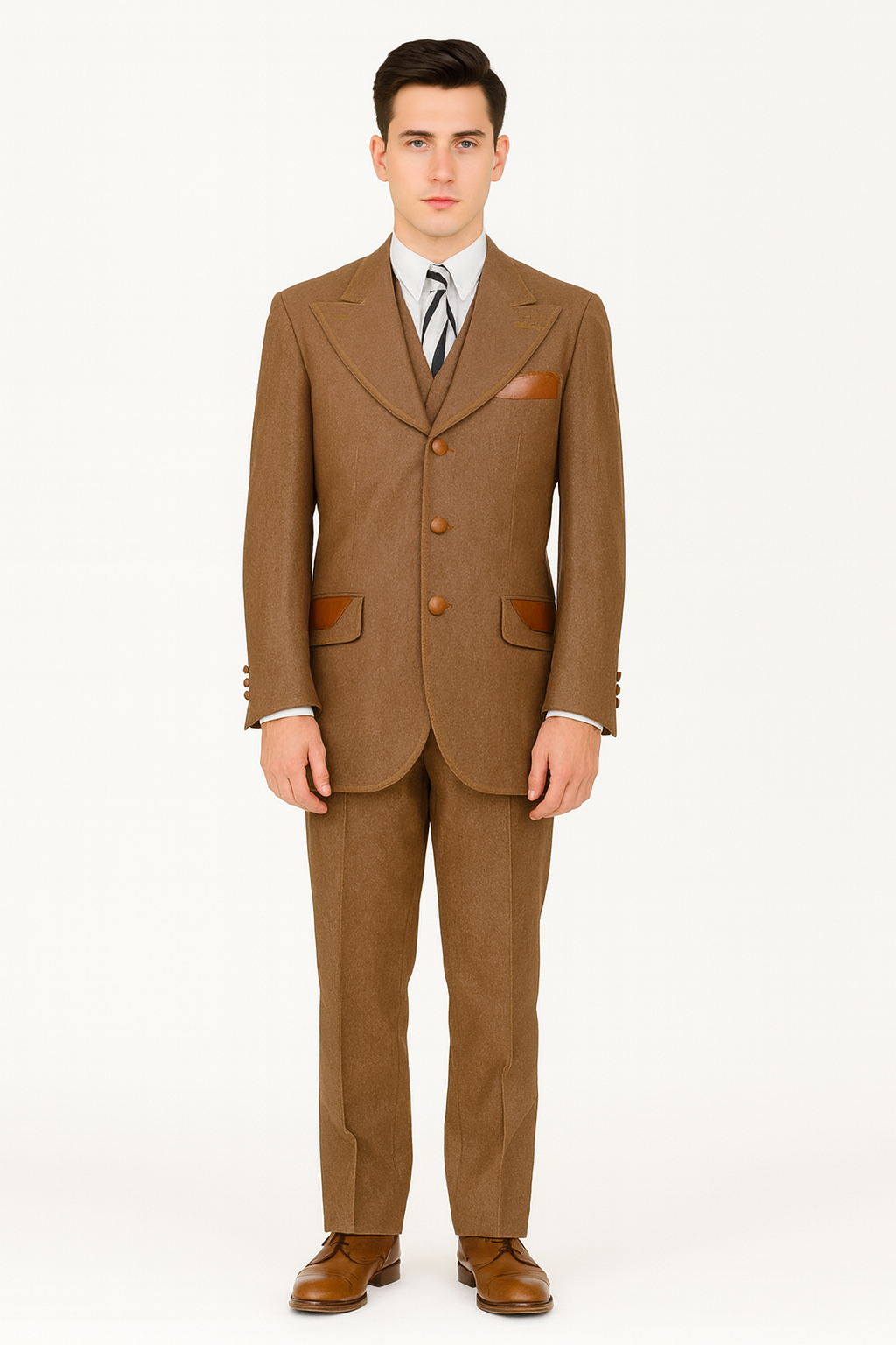 Denim Suit - Cotton Fabric Vested Suit - 3 Pieces Suit - Vested Fancy Suit - 38 Short Jacket+32 Waist Adjustable 28to34)(Height: 5 4 to5 7 )(Neck  15-16.5)S-M)