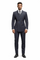 Men's Designer Classic Fit Double Breasted Wool Pinstripe Suit in Charcoal Grey