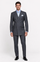 Men's Designer Double Breasted Wool Suit in Charcoal Grey