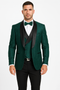Luxury Floral Lace Wedding Tuxedo in Hunter Green – Men’s Vested Suit