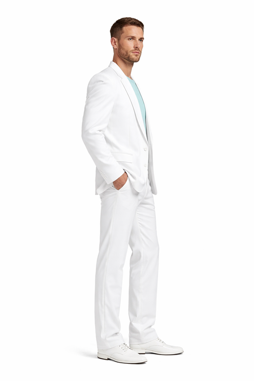 Mens Don Johnson Miami Vice White Suit Costume
