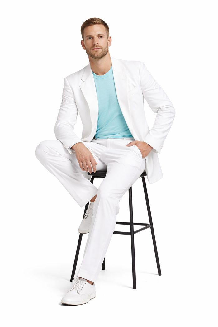Mens Don Johnson Miami Vice White Suit Costume