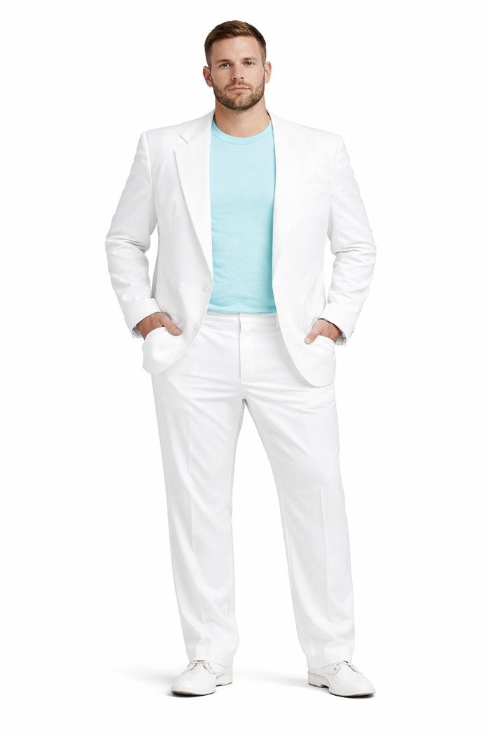 Mens Don Johnson Miami Vice White Suit Costume