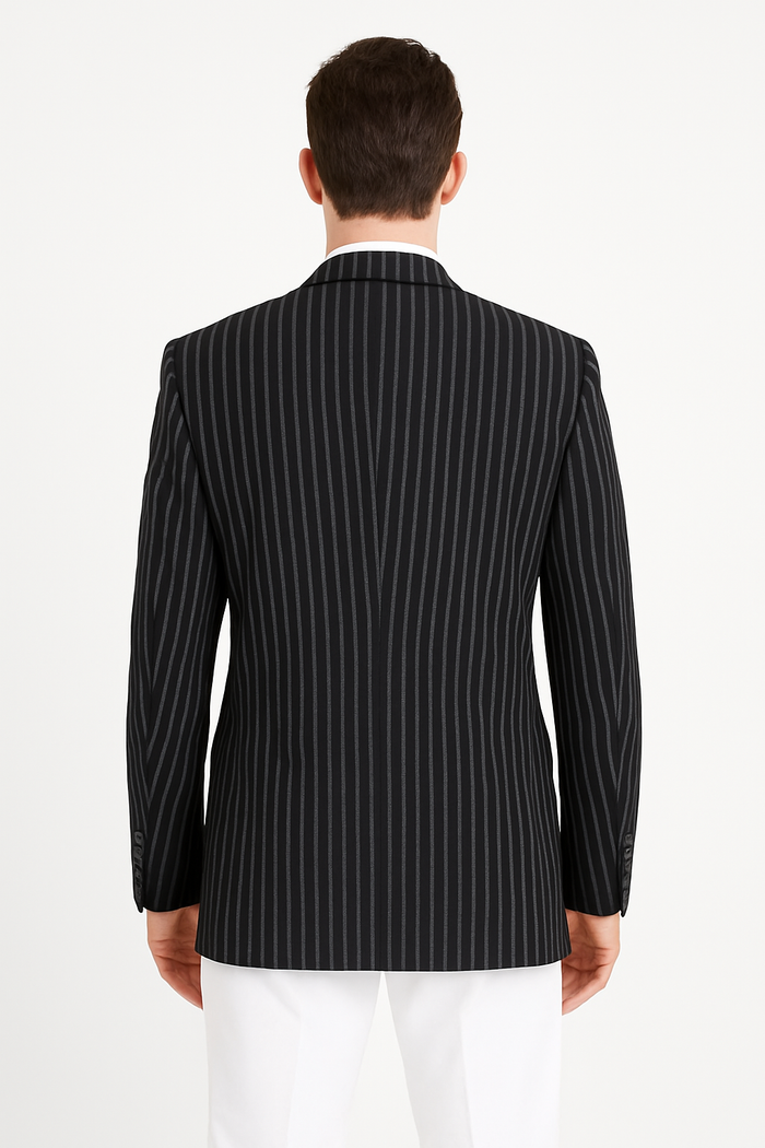 Mens Double Breasted Blazer in Color Navy - Pinstripe Sportcoat - New Arrival