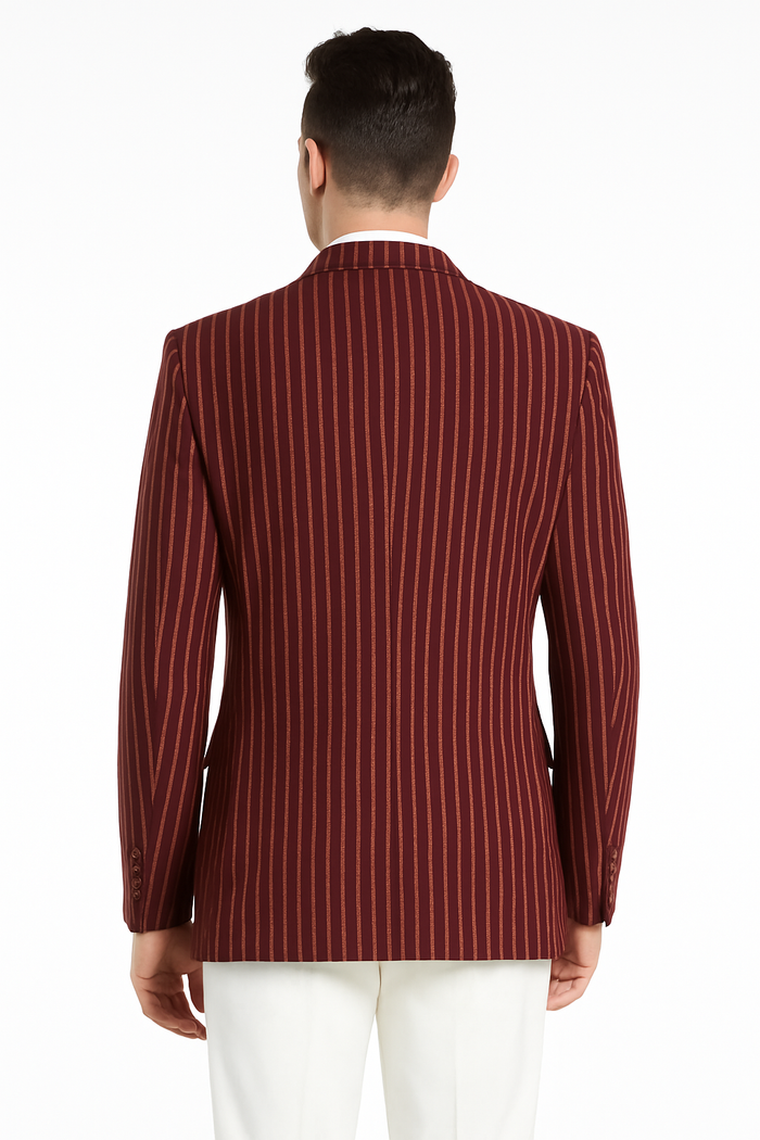 Mens Double Breasted Blazer in Color Navy - Pinstripe Sportcoat - New Arrival