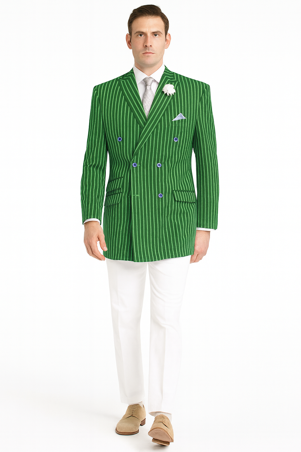 Mens Double Breasted Blazer in Color Navy - Pinstripe Sportcoat - New Arrival - 36 Short