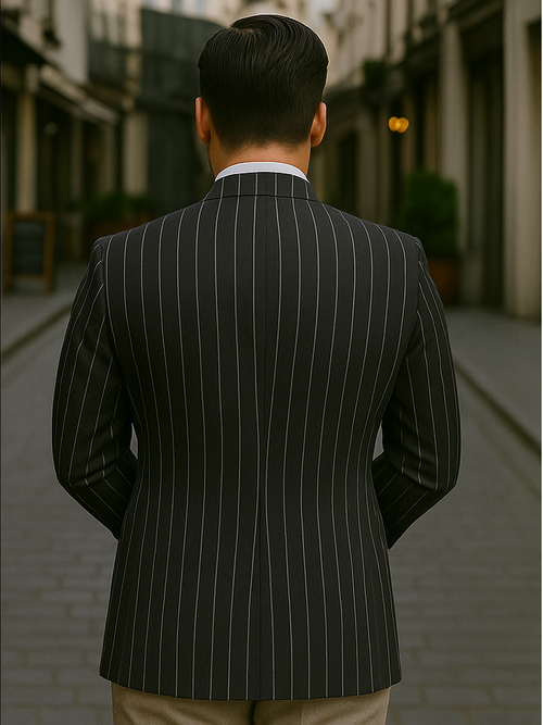 Mens Double Breasted Blazer in Color Navy - Pinstripe Sportcoat - New Arrival