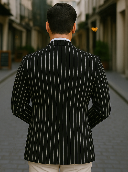 Mens Double Breasted Blazer in Color Navy - Pinstripe Sportcoat - New Arrival