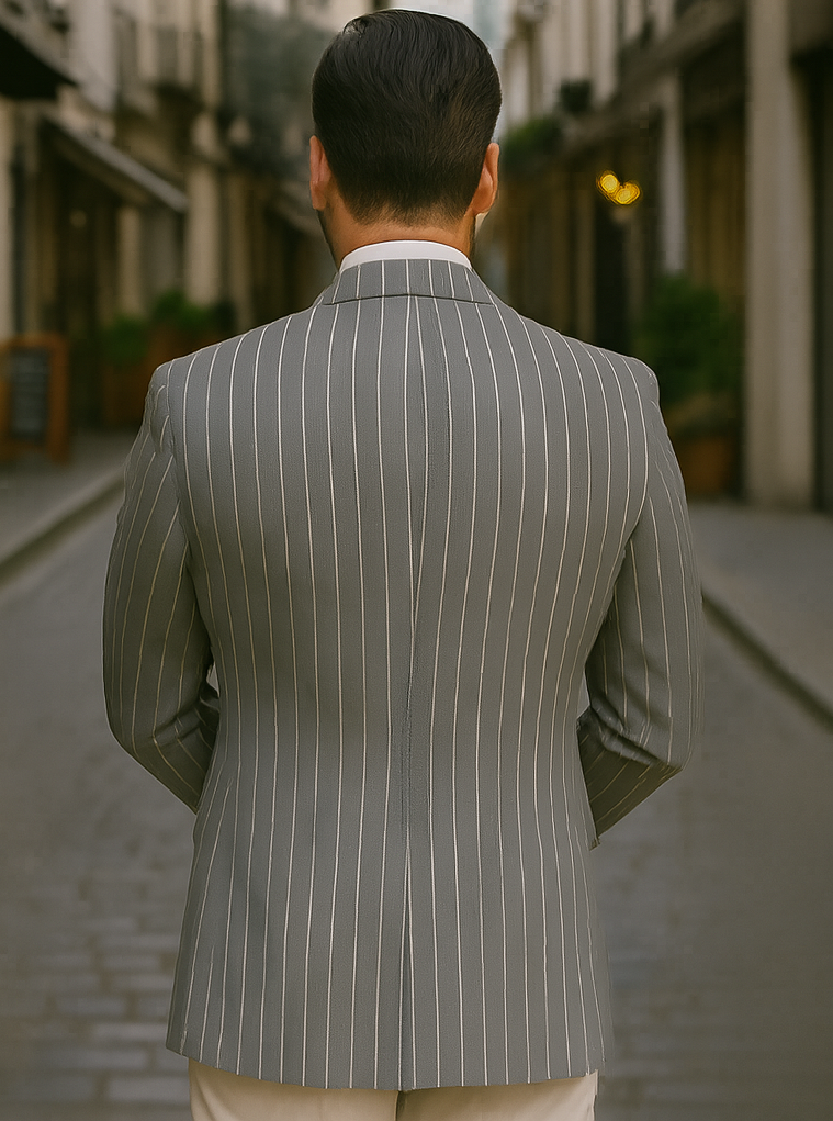 Mens Double Breasted Blazer in Color Navy - Pinstripe Sportcoat - New Arrival - 36 Short