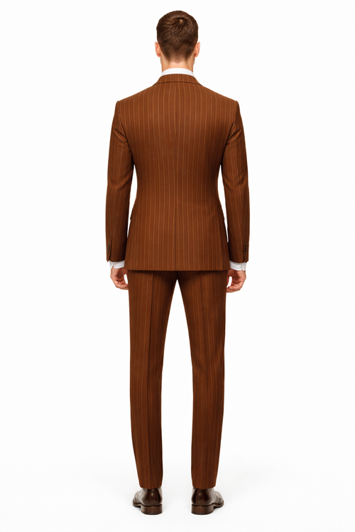 Mens Double Breasted Gangster Pinstripe Six Button homecoming Suit in Black