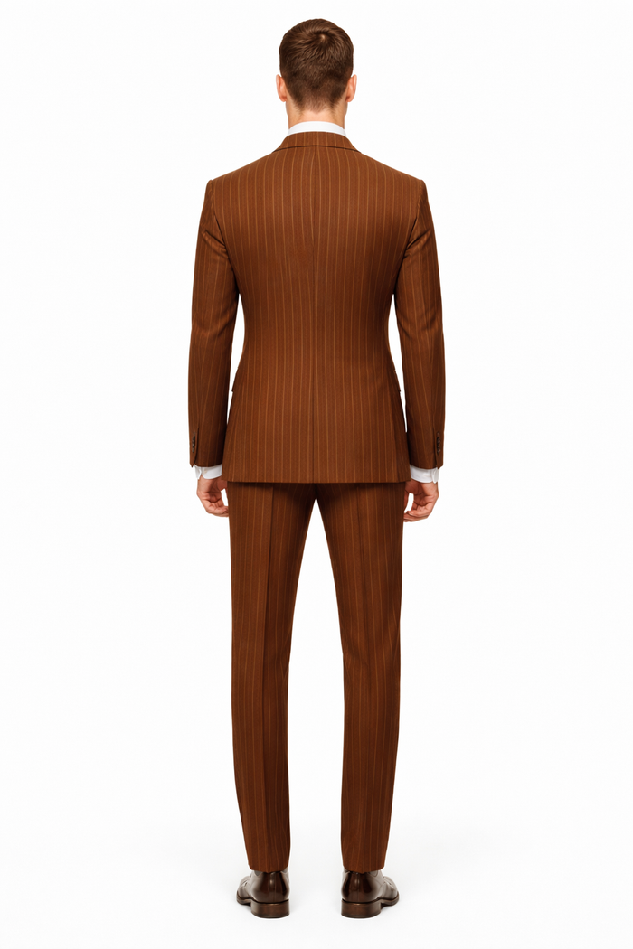Mens Double Breasted Gangster Pinstripe Six Button homecoming Suit in Black
