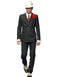 Mens Double Breasted Gangster Pinstripe Six Button homecoming Suit in Black