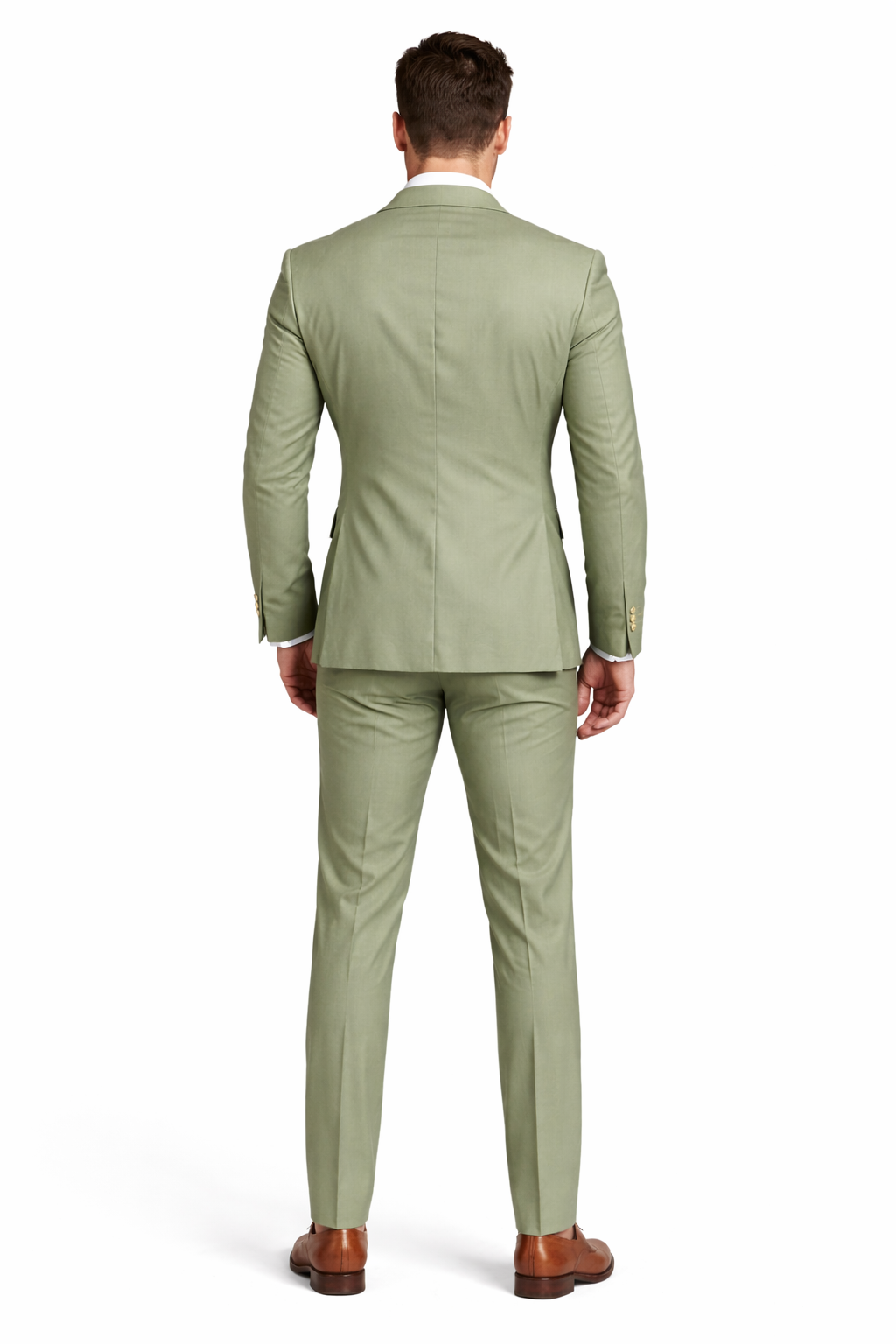 Mens Double Breasted Suits - Green Suit-New Designer Collection - 38 Short Jacket+32 Waist Adjustable 28to34)(Height: 5 4 to5 7 )(Neck  15-16.5)S-M)