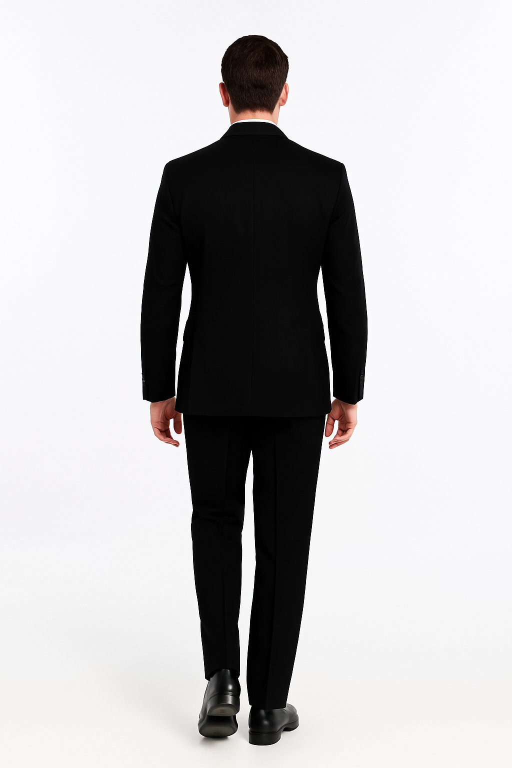 Men's Double Breasted Vest with Wide Peak Lapel Black Suit - New Arrival - 38 Regular