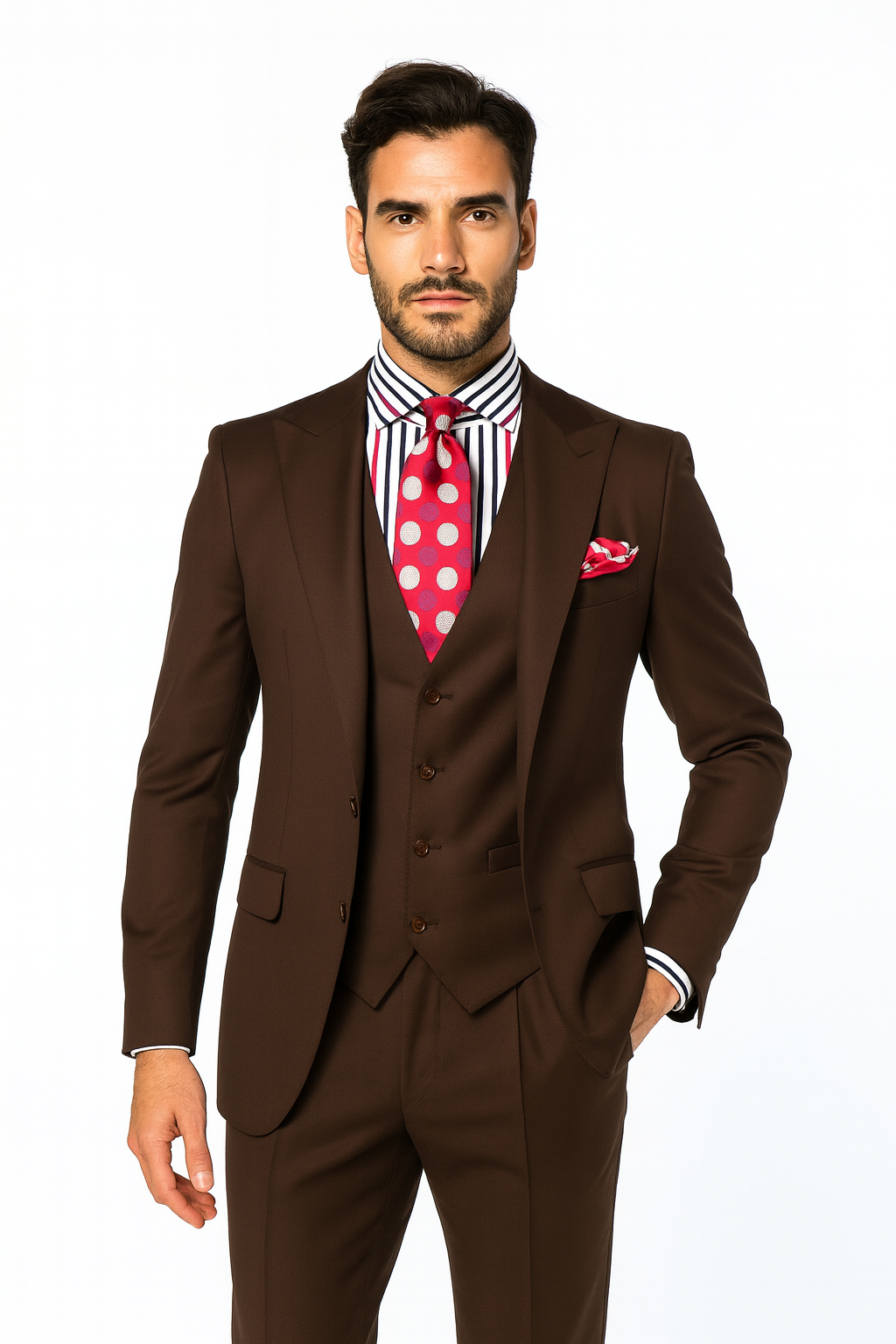 Men's Double Breasted Vest with Wide Peak Lapel Black Suit - New Arrival - 38 Regular