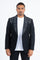 Men’s Black Sparkle Rhinestone Blazer – Slim Fit Double Button Coat