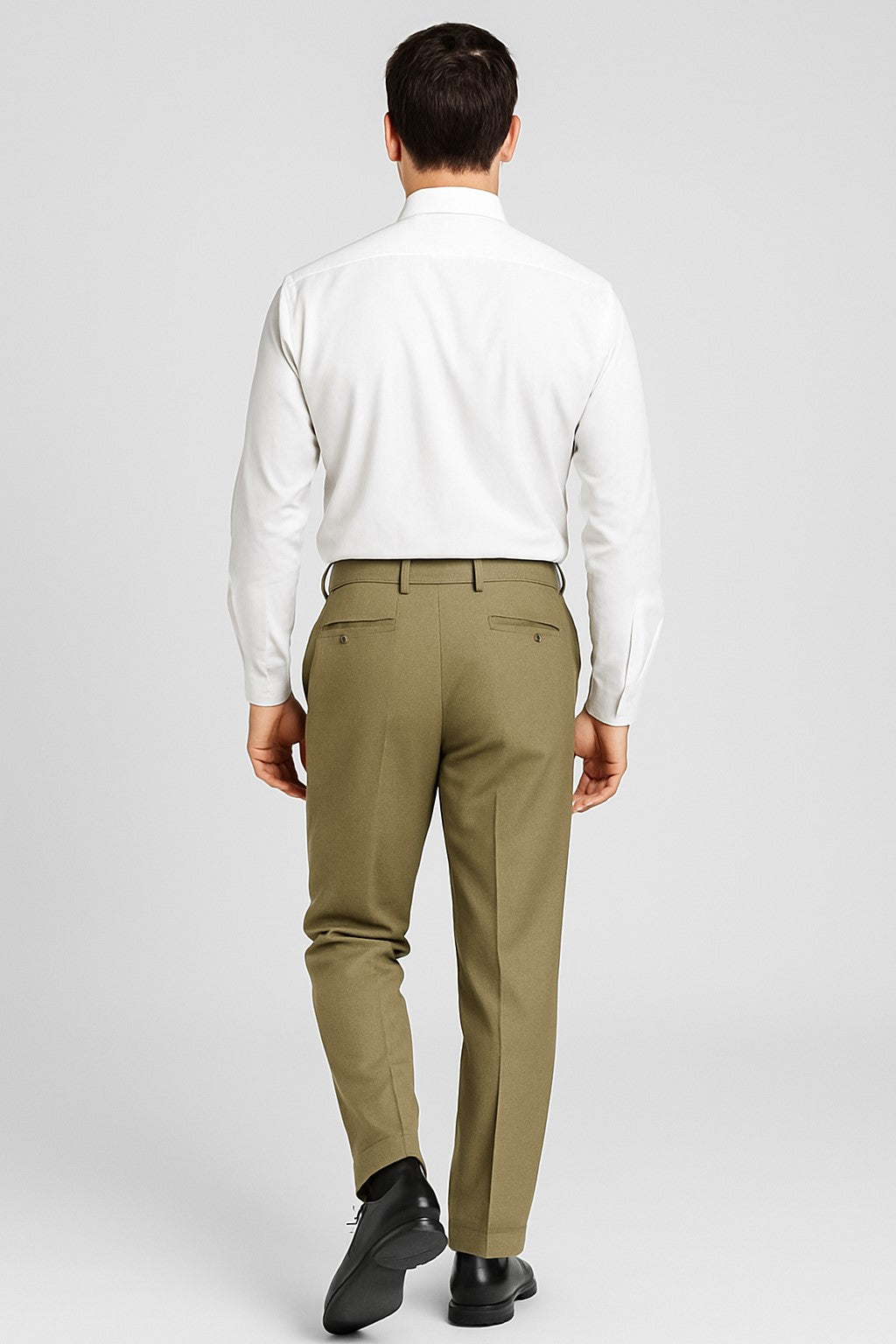 Mens Double Pleated Trousers - Double Pleated Dress Pants - Slacks Beige - dress size pants : 28 Unfinished bottom