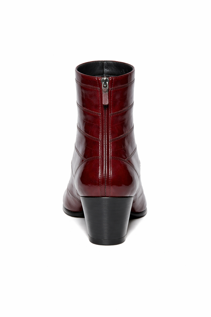 Mens Dress Ankle Boots Los Altos Boots Short Cowboy Boot - Western Ankle Boots Exotic Skin + Burgundy + Skin Type-New Designer Collection