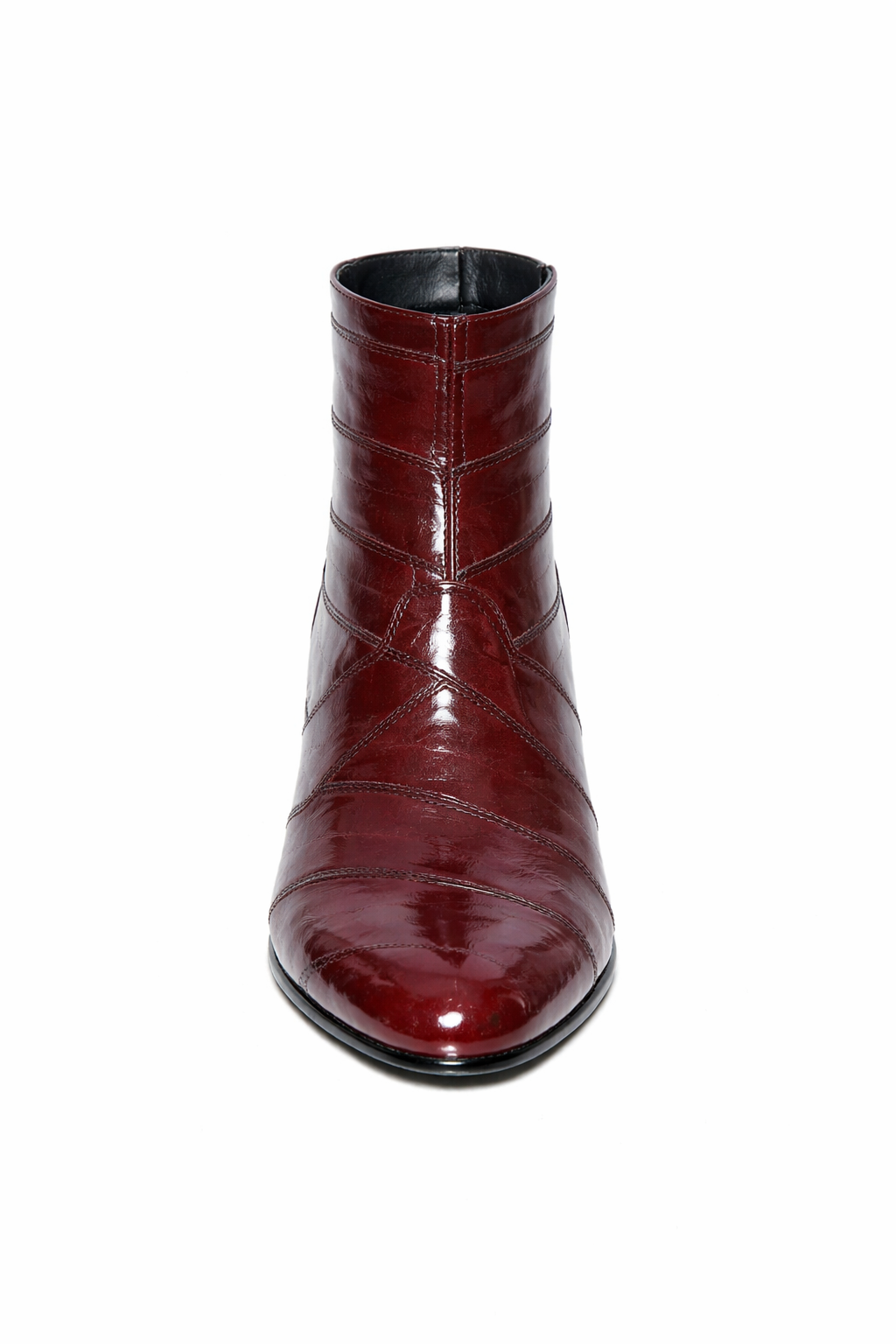 Mens Dress Ankle Boots Los Altos Boots Short Cowboy Boot - Western Ankle Boots Exotic Skin + Burgundy + Skin Type-New Designer Collection - US 8.0 Standard/D/ Medium / Eu:41-42