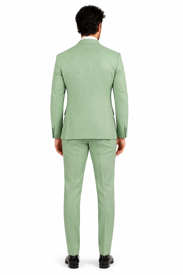 Mens Easter Suit - Jacket and Pants in Summer Color Light Green Modern Fit Light Weight