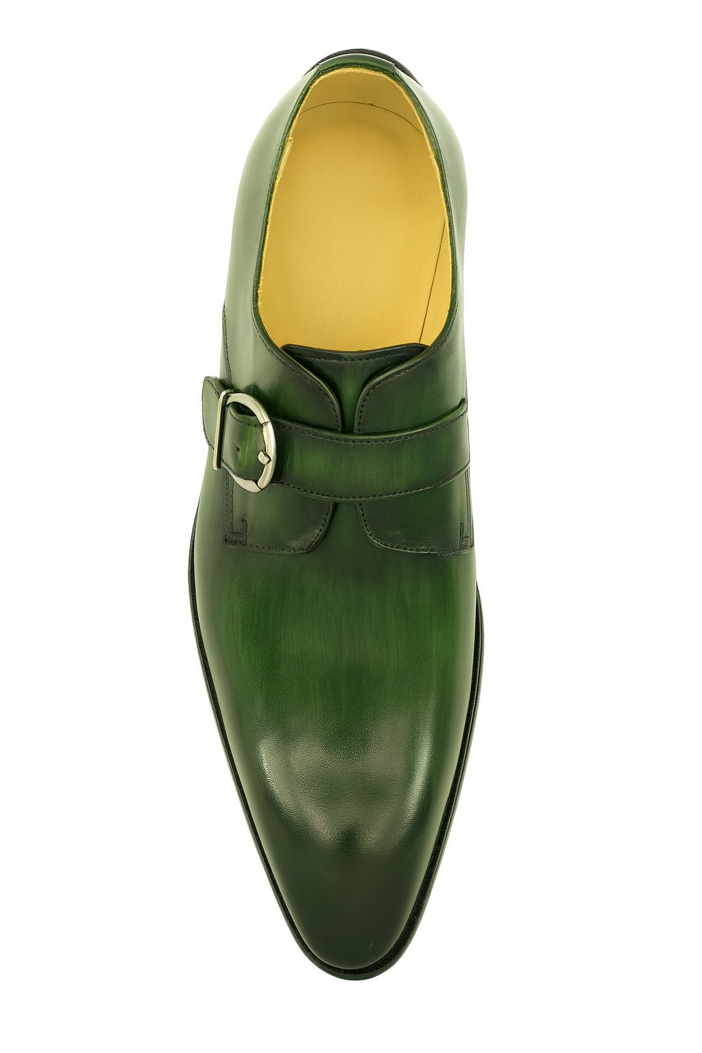 Mens Carrucci Classic Leather Fade Single D-Buckle Monk Strap Dress Shoe in Chestnut - 7