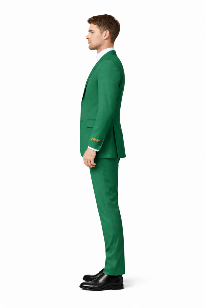Mens Emerald Green 3-Piece Suit Slim Fit Wedding and Formal Suit by Alberto Nardoni-New Designer Collection