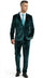 Mens Emerald Green Teal Blue Velvet Suit – Luxury Two Piece Formal Evening Suit