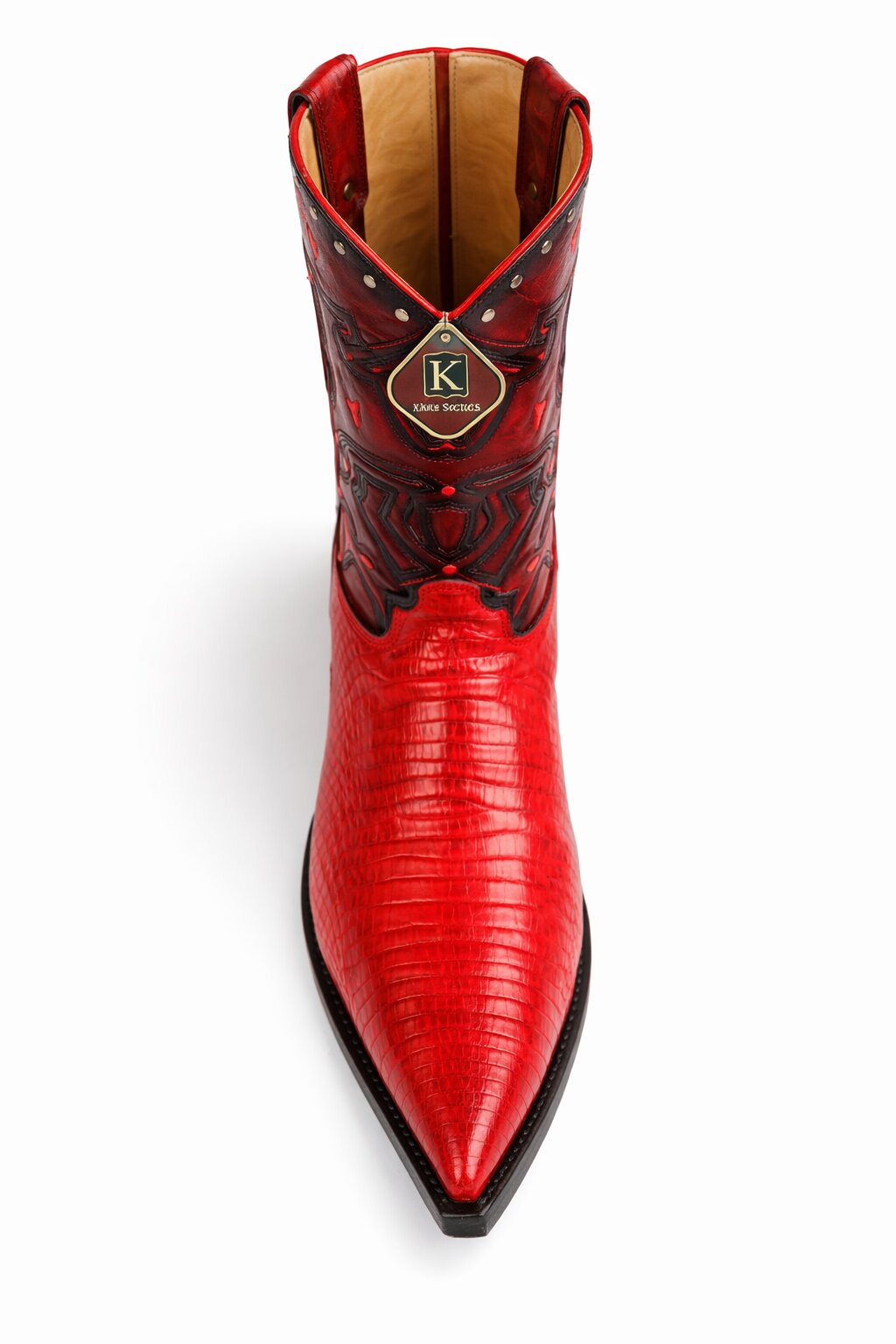 Men's King Exotic Boots Teju Lizard 3x Toe Red (495vf0712) - 6 E