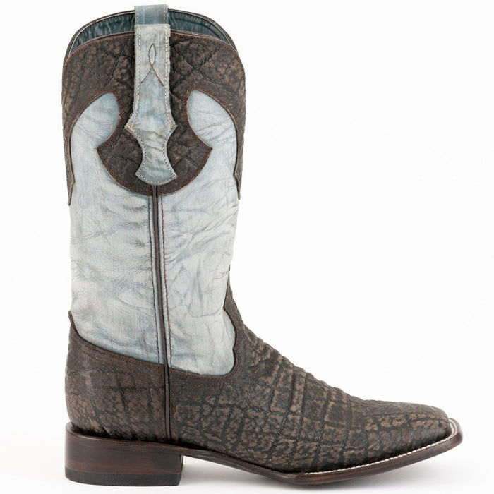 Men's Los Altos Wide Square Toe Crazy Leather Boots - Brown - 6
