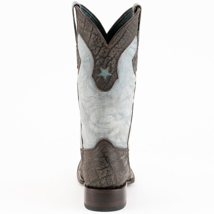 Men's Los Altos Wide Square Toe Crazy Leather Boots - Brown - 6