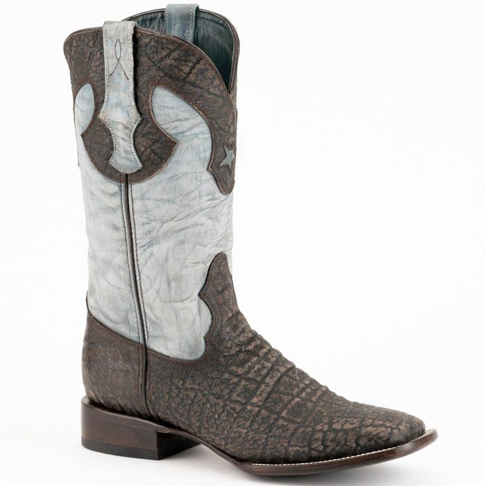 Men's Los Altos Wide Square Toe Crazy Leather Boots - Brown - 6