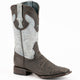 Men's Los Altos Wide Square Toe Crazy Leather Boots - Brown