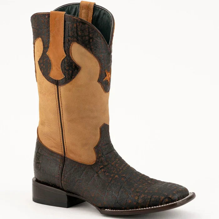 Men's Ferrini Acero Elephant Print Boots Handcrafted Nicotine 1209324 - 8D