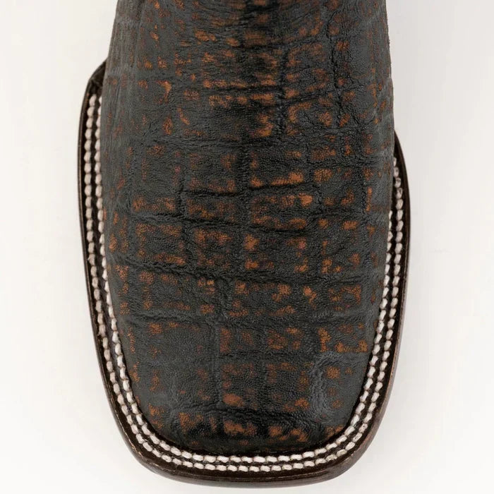 Men's Ferrini Acero Elephant Print Boots Handcrafted Nicotine 1209324 - 8D