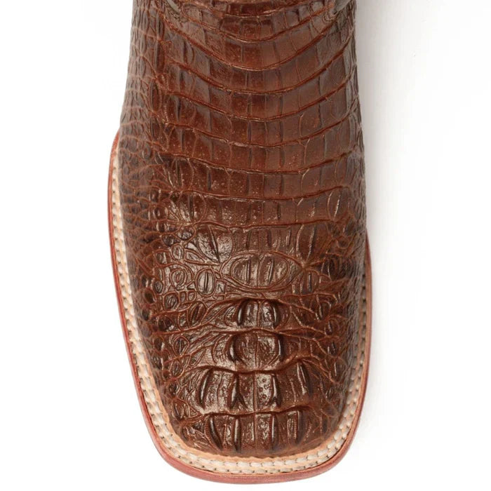 Men's Ferrini Caiman Crocodile Print Boots Handcrafted Rust 4039323 - 8D