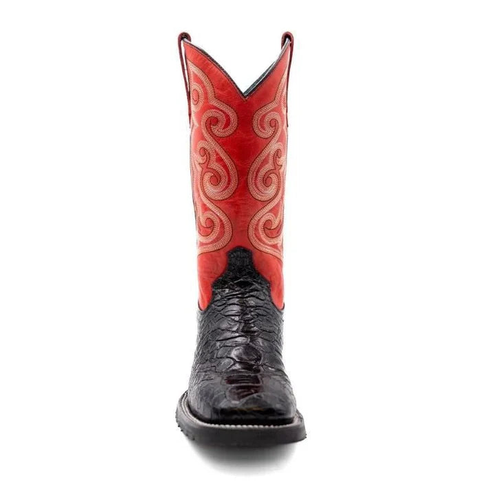Men's Ferrini Kai Sea Turtle Print Boots Handcrafted Black 42593-04 - Black