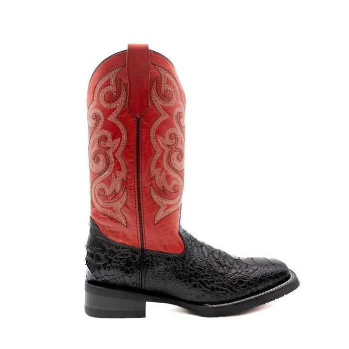 Men's Ferrini Kai Sea Turtle Print Boots Handcrafted Black 42593-04 - Black