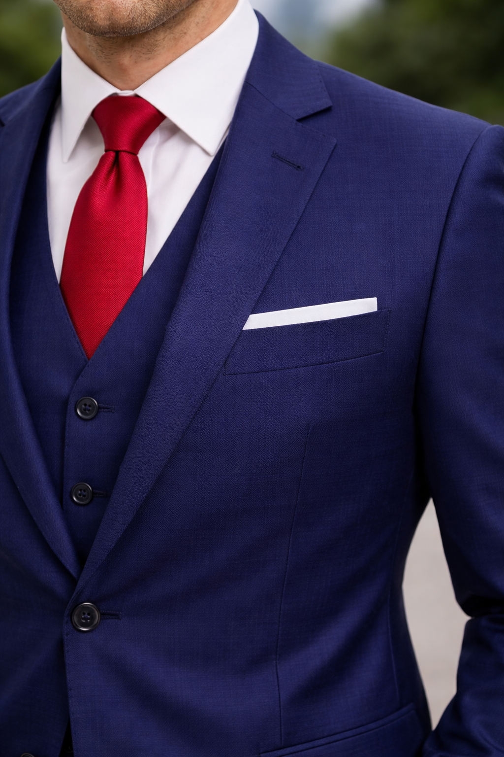 Mens Tiglio Solid Navy Suit – Classic 2 Piece Navy Blue Suit for Wedding, Business & Formal Wear - 34 Short or Extra Small