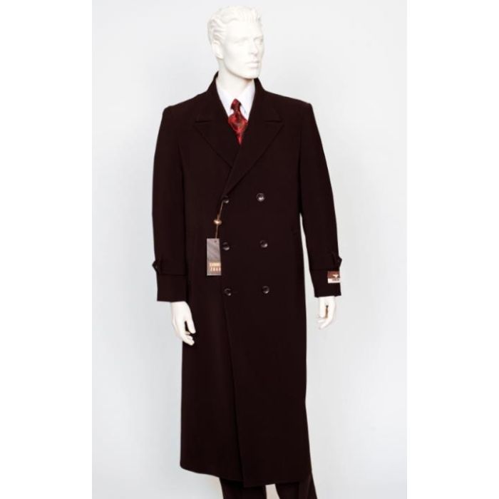 Mens Navy Blue Overcoat ~ Long Dress Topcoat - Winter Coat With Fur ...