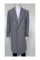 Mens Full Length Wool and Cashmere Overcoat - Winter Topcoats - Grey Coat