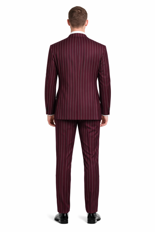 Men's Gangster Bold PinStripe Stripe Chalk Pinstripe Vested 3 Piece Fashion Suit 1920;s 30s Fashion in 10 Colors-New Designer Collection