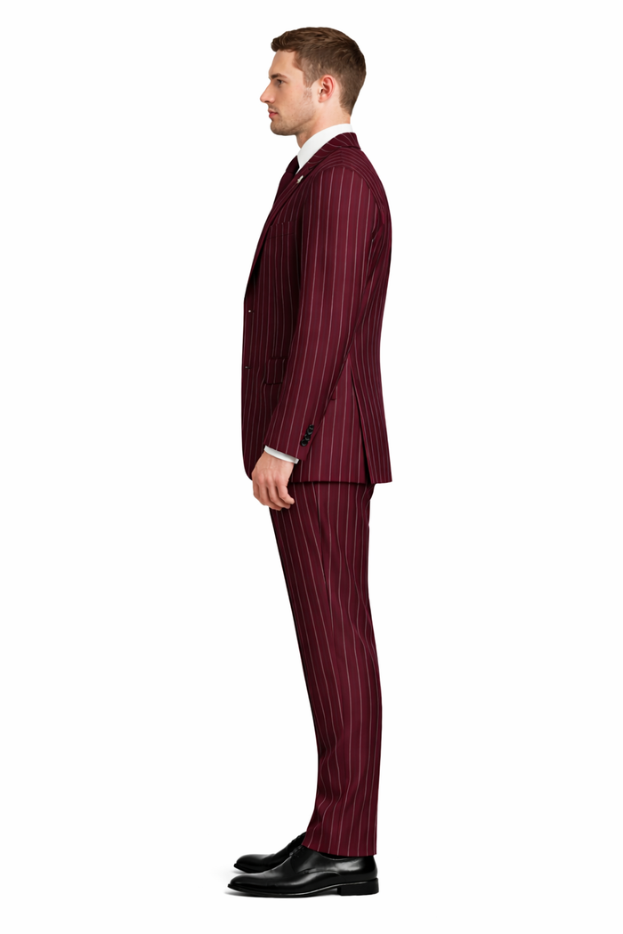 Men's Gangster Bold PinStripe Stripe Chalk Pinstripe Vested 3 Piece Fashion Suit 1920;s 30s Fashion in 10 Colors-New Designer Collection