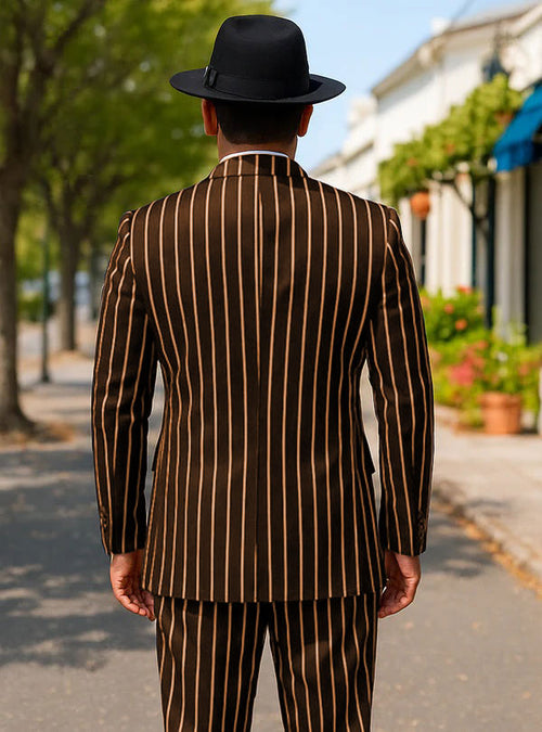 Mens Gangster Suit Brown