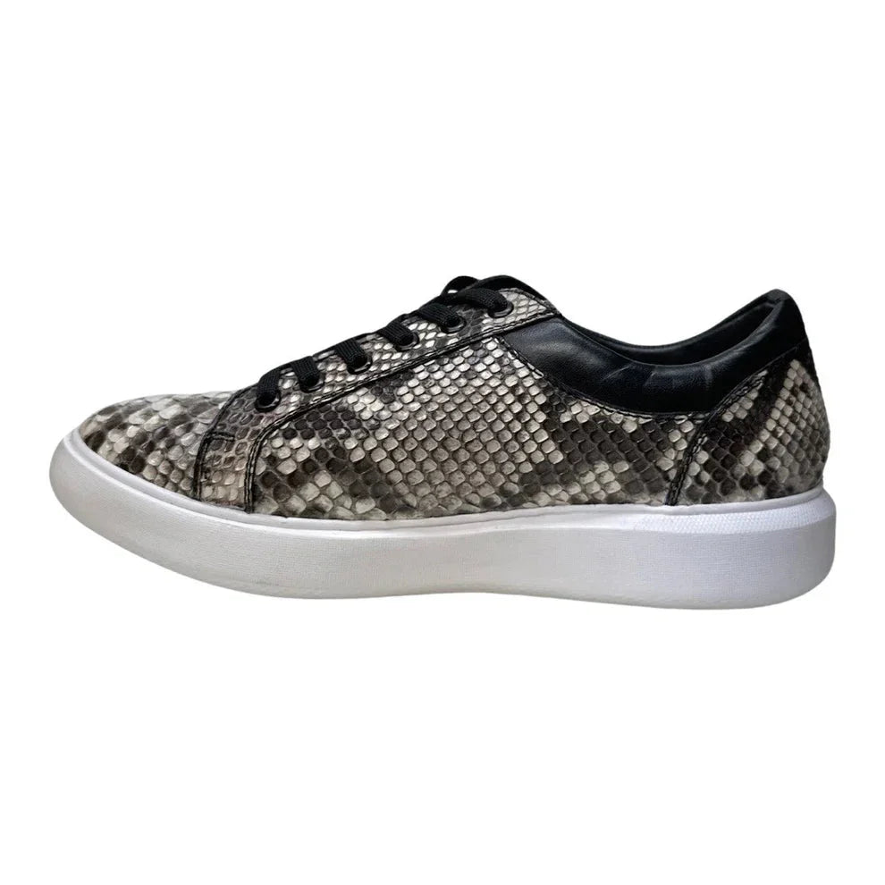 Men's Genuine Full Python Skin Sneakers - Natural - 6