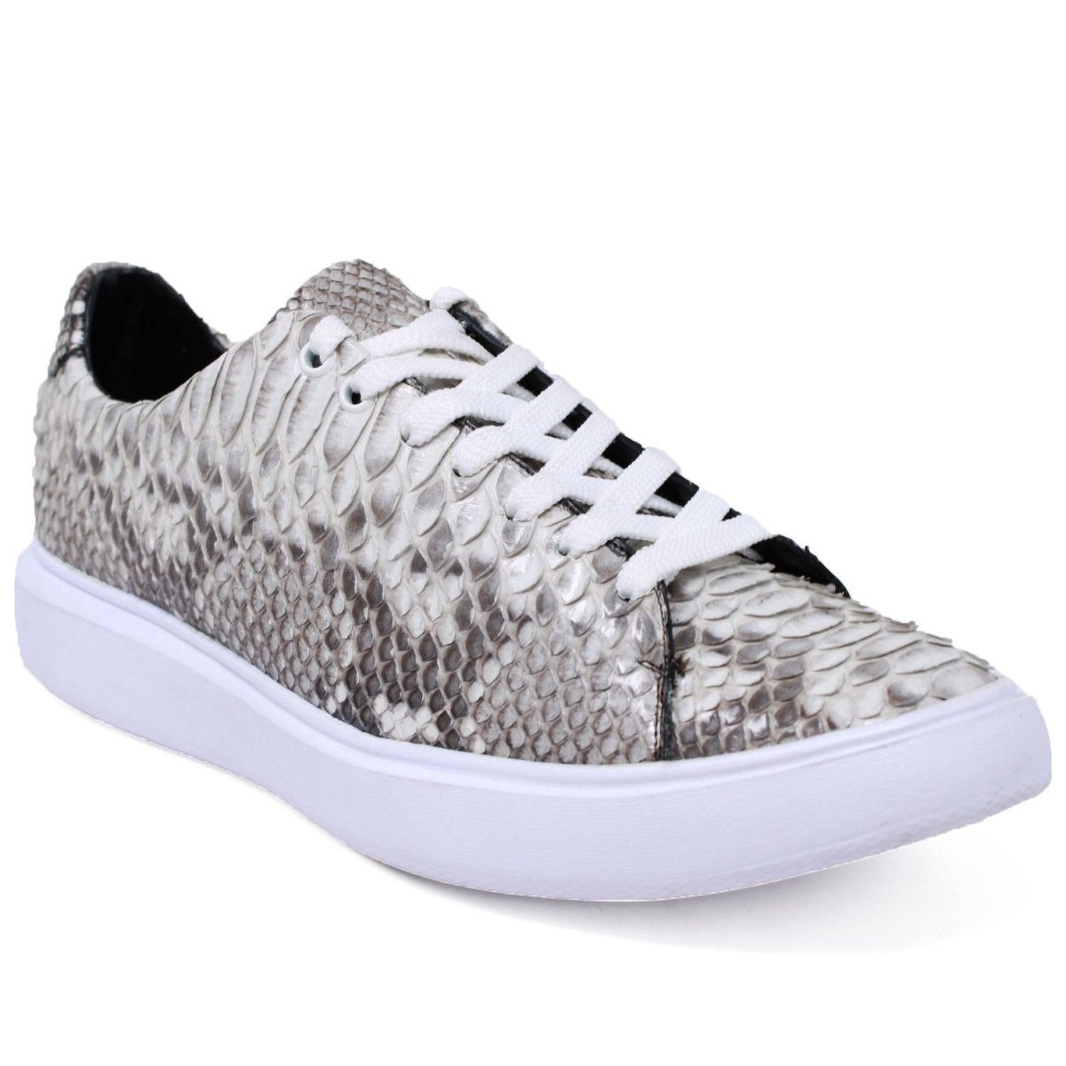 Men's Genuine Full Python Skin Sneakers - Natural - 6